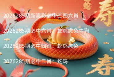 2026285期新澳彩必中二四六肖